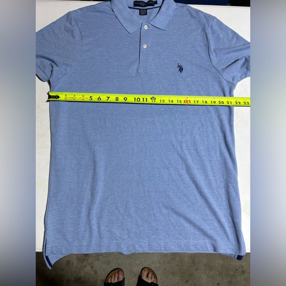 U.S. Polo Assn. Men's Light Blue Slim Fit Short Sleeve Polo Shirt Size L - Picture 4 of 5